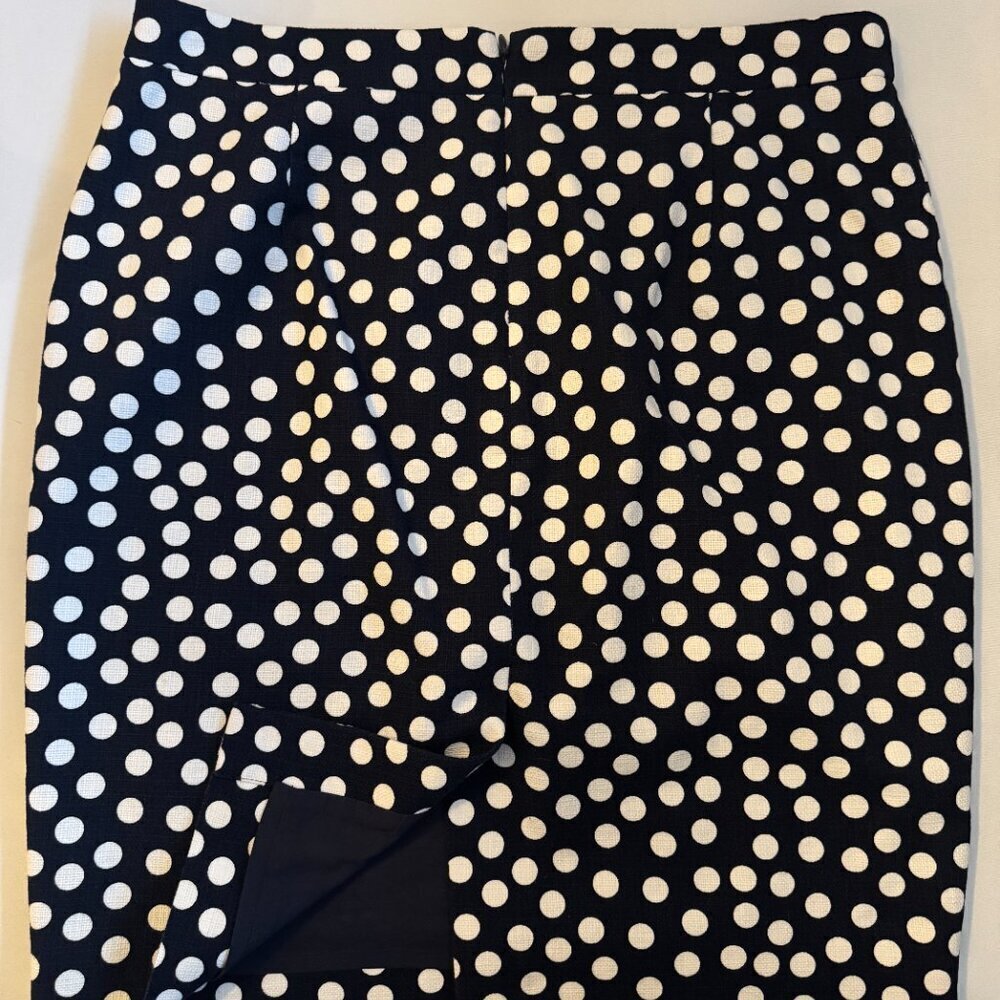 Classic! Brooks Brothers Navy Polka Dot Skirt — Size 10 - Picture 3 of 6